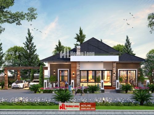 TOP 5 biệt thự 1 tầng hiện đại mái nhật 2023