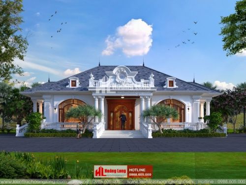 TOP 5 biệt thự 1 tầng tân cổ điển mái nhật 2023