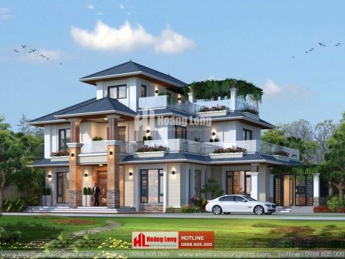 TOP 5 biệt thự 3 tầng hiện đại mái Nhật 2023