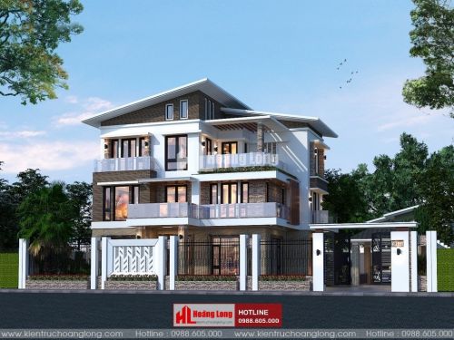 TOP 5 biệt thự 3 tầng hiện đại mái Thái 2023