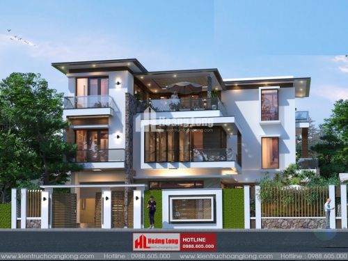 TOP 5 biệt thự 3 tầng hiện đại mái bằng 2023