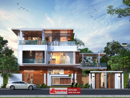 TOP 5 biệt thự 3 tầng hiện đại mái bằng 2023