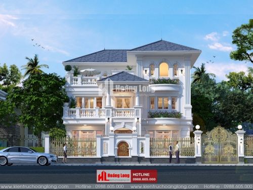 TOP 5 biệt thự 3 tầng tân cổ điển mái Nhật 2023