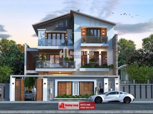 TOP 5 biệt thự 3 tầng chữ L đẹp 2023