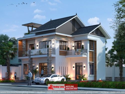 Thiết kế biệt thự 2 tầng mái Thái tại Cao Bằng HL50903