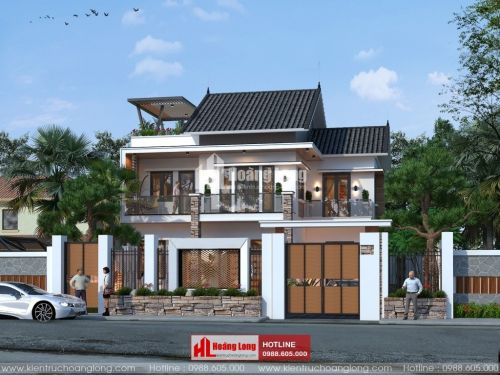 Thiết kế biệt thự 2 tầng mái Thái tại Cao Bằng HL50903
