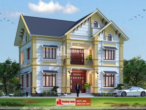 Thiết kế sân vườn biệt thự 2 tầng tại Phổ Yên HL51095