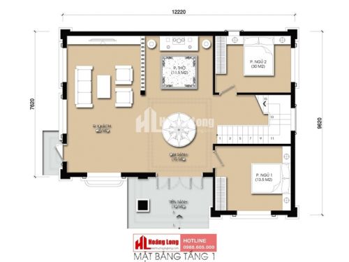 Thiết kế sân vườn biệt thự 2 tầng tại Phổ Yên HL51095