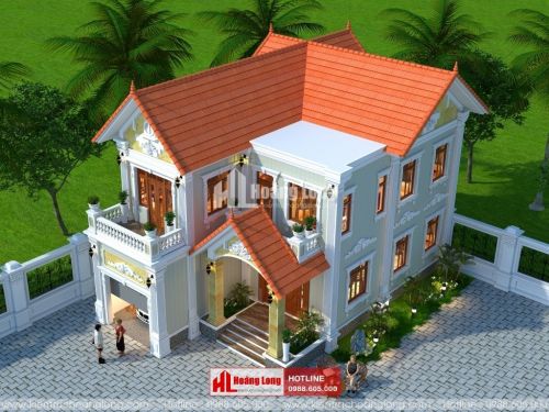 Phong thủy màu sơn nhà 2 tầng tại Rạch Giá HL51103