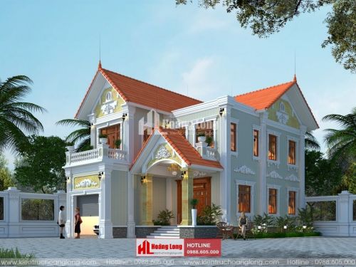 Phong thủy màu sơn nhà 2 tầng tại Rạch Giá HL51103