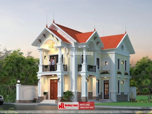 Thiết kế biệt thự 2 tầng mái Thái tại quận 4 - TPHCM HL51119