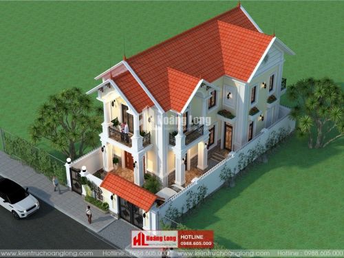 Thiết kế biệt thự 2 tầng mái Thái tại quận 4 - TPHCM HL51119