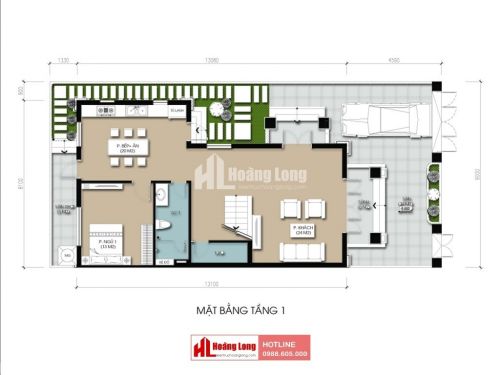Thiết kế biệt thự 2 tầng mái Thái tại quận 4 - TPHCM HL51119