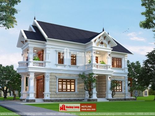 Thiết kế biệt thự 2 tầng hiện đại tại huyện Vĩnh Lợi HL51150