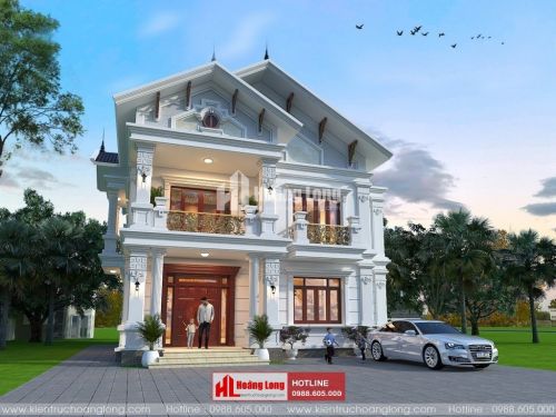 Thiết kế biệt thự 2 tầng mái Thái tại Sơn La HL51165