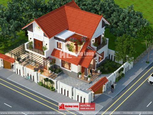 Phong thủy cổng nhà biệt thự 2 tầng tại Sầm Sơn HL51180