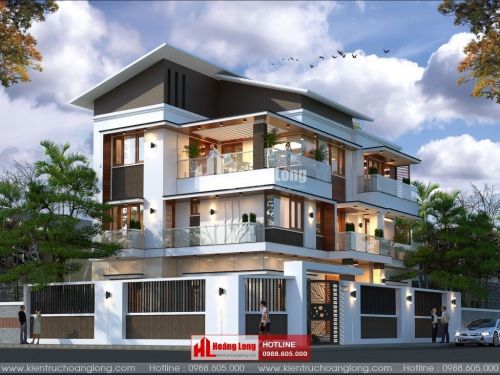 Thiết kế biệt thự 3 tầng mái Thái tại Bến Cát HL51282