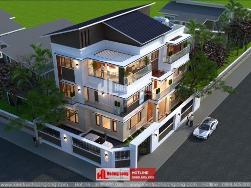 Thiết kế biệt thự 3 tầng mái Thái tại Bến Cát HL51282