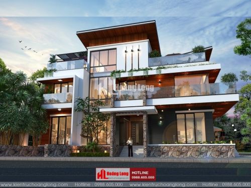 Thiết kế sân vườn biệt thự 3 tầng tại Tam Kỳ HL51316