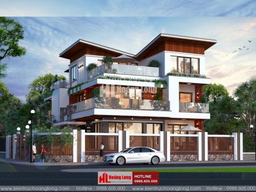 Thiết kế sân vườn biệt thự 3 tầng tại Tam Kỳ HL51316