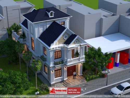 Thiết kế biệt thự 3 tầng mái Thái tại Triệu Phong HL51582