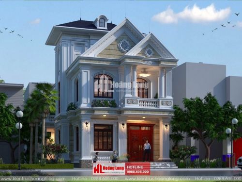 Thiết kế biệt thự 3 tầng mái Thái tại Triệu Phong HL51582