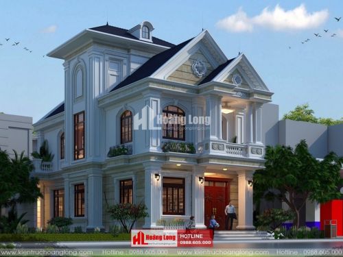 Thiết kế biệt thự 3 tầng mái Thái tại Triệu Phong HL51582