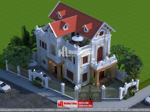 Thiết kế biệt thự 3 tầng tân cổ điển tại Kinh Môn HL51587