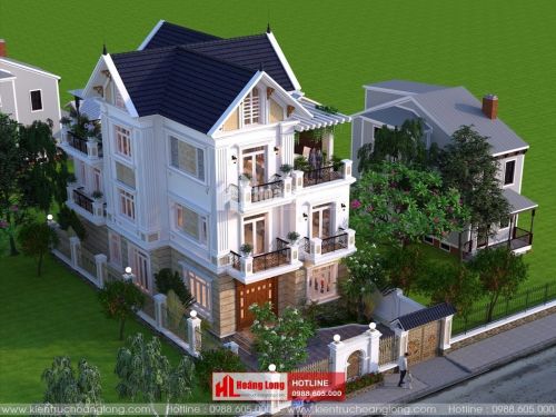 Thiết kế biệt thự 3 tầng mái Thái tại Mộc Châu HL51609