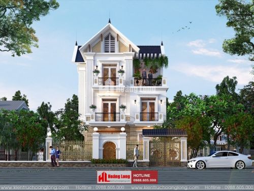 Thiết kế biệt thự 3 tầng mái Thái tại Mộc Châu HL51609