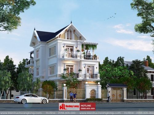 Thiết kế biệt thự 3 tầng mái Thái tại Mộc Châu HL51609