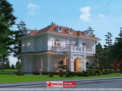 Thiết kế biệt thự 2 tầng mái Nhật tại Tiền Hải HL50909