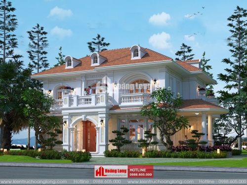 Thiết kế biệt thự 2 tầng mái Nhật tại Tiền Hải HL50909