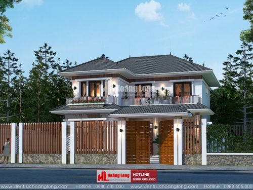 Thiết kế biệt thự 2 tầng hiện đại tại Vị Xuyên HL50915