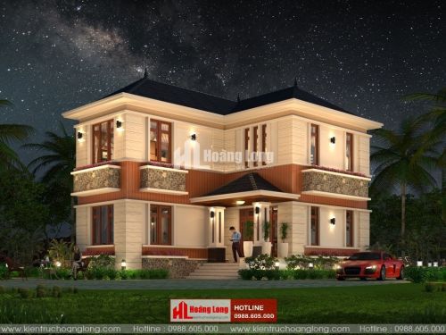 Thiết kế biệt thự 2 tầng mái Nhật tại Bình Lục HL50936