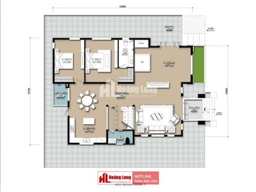 Thiết kế biệt thự 2 tầng hiện đại tại quận Tân Bình HL50941