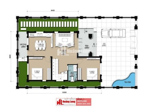 Phong thủy phòng khách biệt thự 2 tầng tại Thái Thụy HL50946